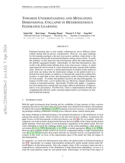 Towards Understanding and Mitigating Dimensional Collapse in
  Heterogeneous Federated Learning
