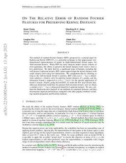 On The Relative Error of Random Fourier Features for Preserving Kernel
  Distance