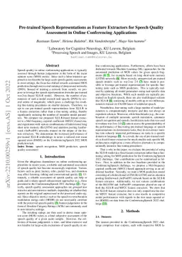 Pre-trained Speech Representations as Feature Extractors for Speech
  Quality Assessment in Online Conferencing Applications