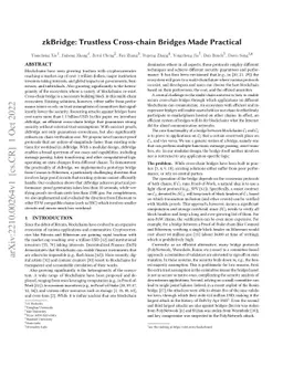 zkBridge: Trustless Cross-chain Bridges Made Practical