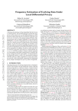 Frequency Estimation of Evolving Data Under Local Differential Privacy