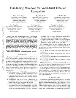 Fine-tuning Wav2vec for Vocal-burst Emotion Recognition