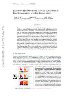 Learning Hierarchical Image Segmentation For Recognition and By
  Recognition