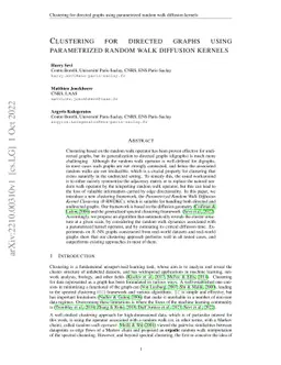 Parametrized Power-Iteration Clustering for Directed Graphs