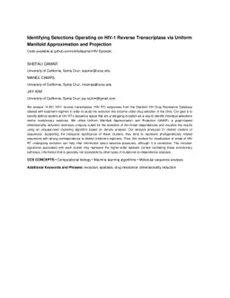 Identifying Selections Operating on HIV-1 Reverse Transcriptase via
  Uniform Manifold Approximation and Projection