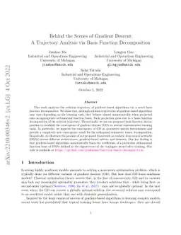 Behind the Scenes of Gradient Descent: A Trajectory Analysis via Basis
  Function Decomposition