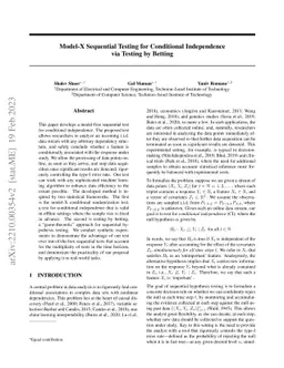 Model-X Sequential Testing for Conditional Independence via Testing by
  Betting