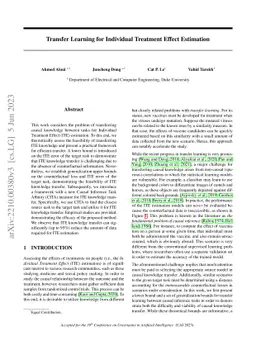 Transfer Learning for Individual Treatment Effect Estimation
