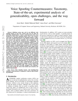 Voice Spoofing Countermeasures: Taxonomy, State-of-the-art, experimental
  analysis of generalizability, open challenges, and the way forward
