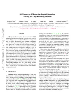 Self-Supervised Monocular Depth Estimation: Solving the Edge-Fattening
  Problem