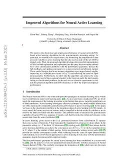 Improved Algorithms for Neural Active Learning