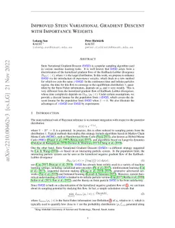 Improved Stein Variational Gradient Descent with Importance Weights