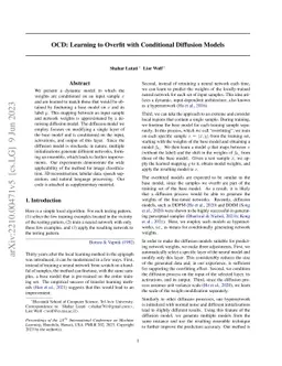 OCD: Learning to Overfit with Conditional Diffusion Models