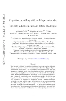 Cognitive modelling with multilayer networks: Insights, advancements and
  future challenges
