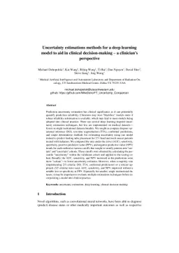 Uncertainty estimations methods for a deep learning model to aid in
  clinical decision-making -- a clinician's perspective