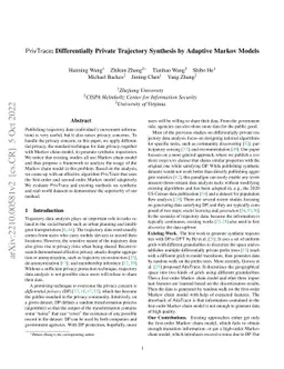 PrivTrace: Differentially Private Trajectory Synthesis by Adaptive
  Markov Model