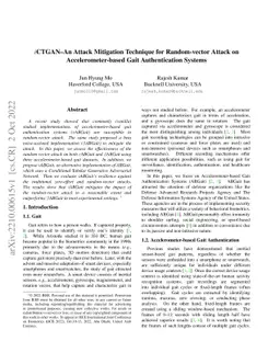 iCTGAN--An Attack Mitigation Technique for Random-vector Attack on
  Accelerometer-based Gait Authentication Systems