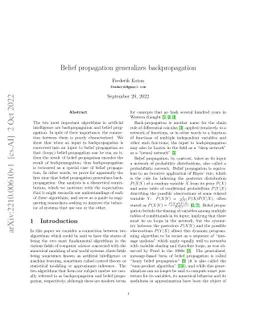 Belief propagation generalizes backpropagation