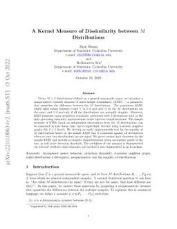 A Kernel Measure of Dissimilarity between $M$ Distributions
