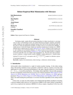Robust Empirical Risk Minimization with Tolerance
