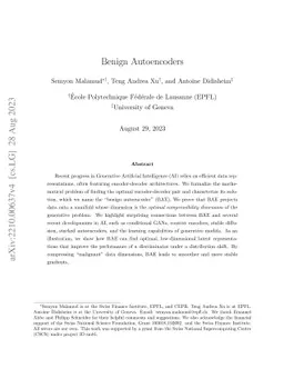 Benign Autoencoders