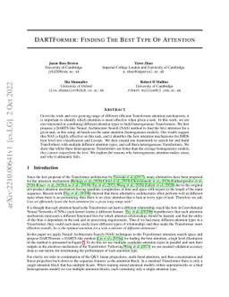 DARTFormer: Finding The Best Type Of Attention