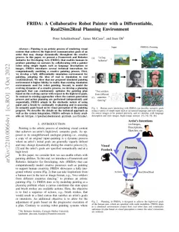 FRIDA: A Collaborative Robot Painter with a Differentiable,
  Real2Sim2Real Planning Environment