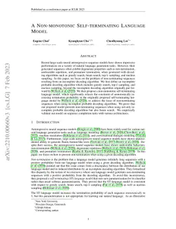 A Non-monotonic Self-terminating Language Model
