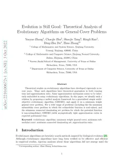 Evolution is Still Good: Theoretical Analysis of Evolutionary Algorithms
  on General Cover Problems