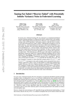 Taming Fat-Tailed ("Heavier-Tailed'' with Potentially Infinite Variance)
  Noise in Federated Learning