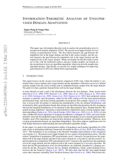 Information-Theoretic Analysis of Unsupervised Domain Adaptation
