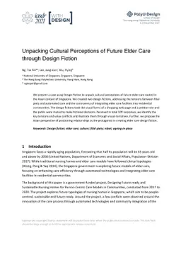 Unpacking Cultural Perceptions of Future Elder Care through Design
  Fiction