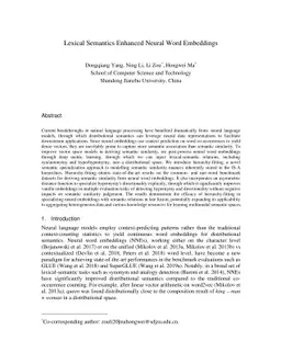 Lexical semantics enhanced neural word embeddings