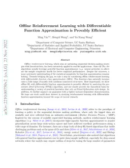 Offline Reinforcement Learning with Differentiable Function
  Approximation is Provably Efficient