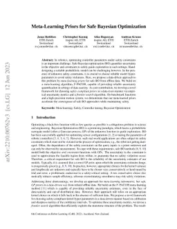 Meta-Learning Priors for Safe Bayesian Optimization