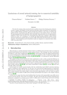 Limitations of neural network training due to numerical instability of
  backpropagation