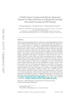 A Multi Camera Unsupervised Domain Adaptation Pipeline for Object
  Detection in Cultural Sites through Adversarial Learning and Self-Training