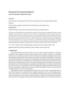 Dancing with the Unexpected and Beyond: The Use of AI Assistance in
  Design Fiction Creation