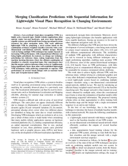 Merging Classification Predictions with Sequential Information for
  Lightweight Visual Place Recognition in Changing Environments