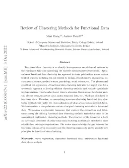 Review of Clustering Methods for Functional Data