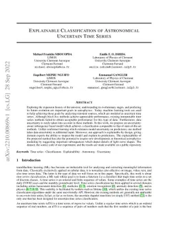 Explainable classification of astronomical uncertain time series