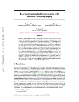 Learning Equivariant Segmentation with Instance-Unique Querying