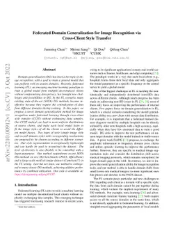 Federated Domain Generalization for Image Recognition via Cross-Client
  Style Transfer