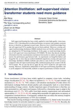 Attention Distillation: self-supervised vision transformer students need
  more guidance