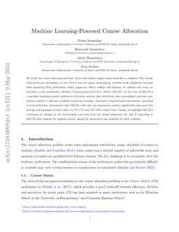 Machine Learning-Powered Course Allocation
