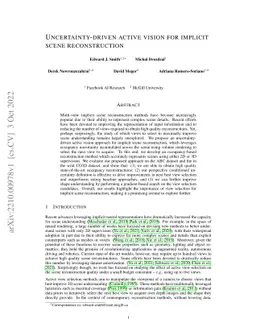 Uncertainty-Driven Active Vision for Implicit Scene Reconstruction