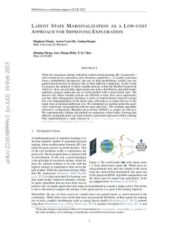 Latent State Marginalization as a Low-cost Approach for Improving
  Exploration