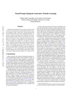 Visual Prompt Tuning for Generative Transfer Learning