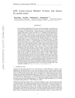 LPT: Long-tailed Prompt Tuning for Image Classification