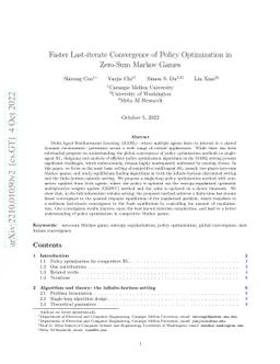 Faster Last-iterate Convergence of Policy Optimization in Zero-Sum
  Markov Games